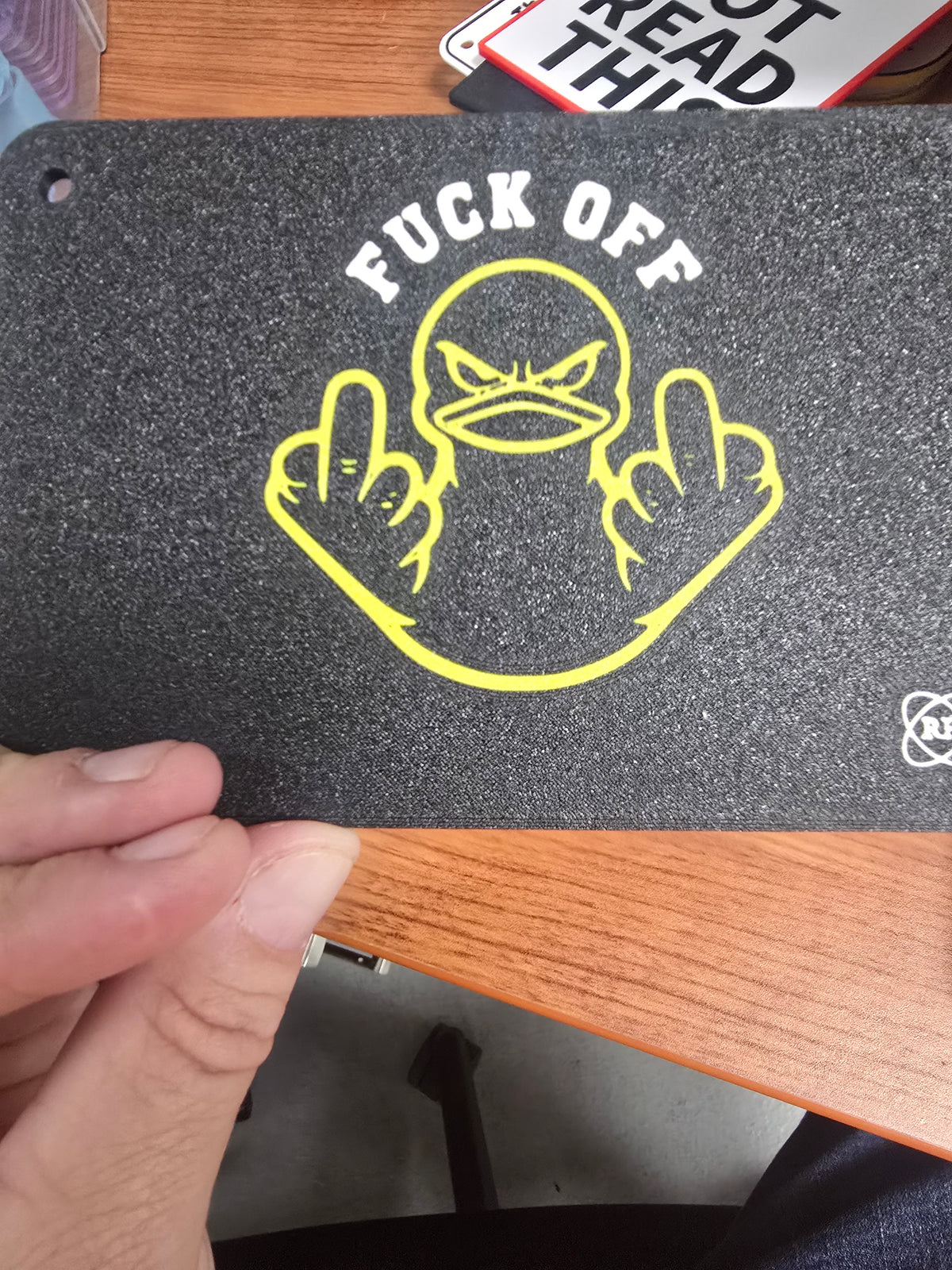 Come On In & Chill / Fuck Off – Double-Sided 3D Printed Duck Sign | 5x7 Inch