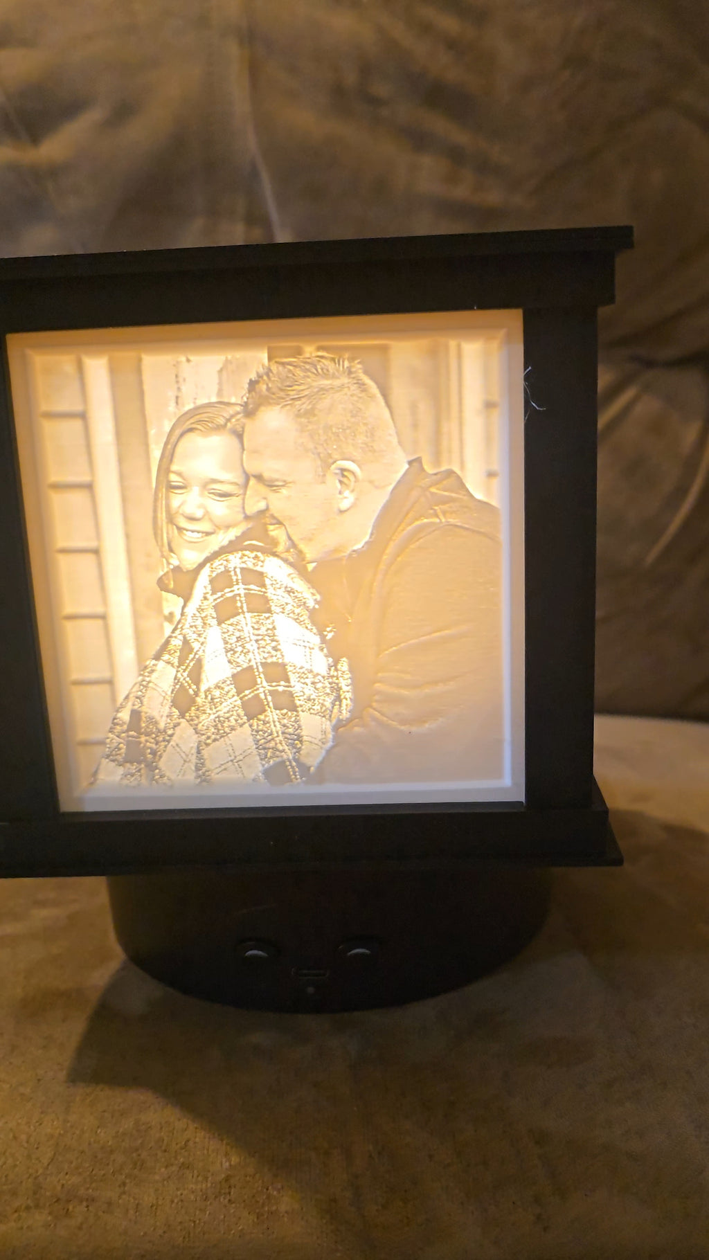 Custom 4-Sided Photo Lithophane Light Box – Personalized 3D Printed Memory Lantern with Custom Lid