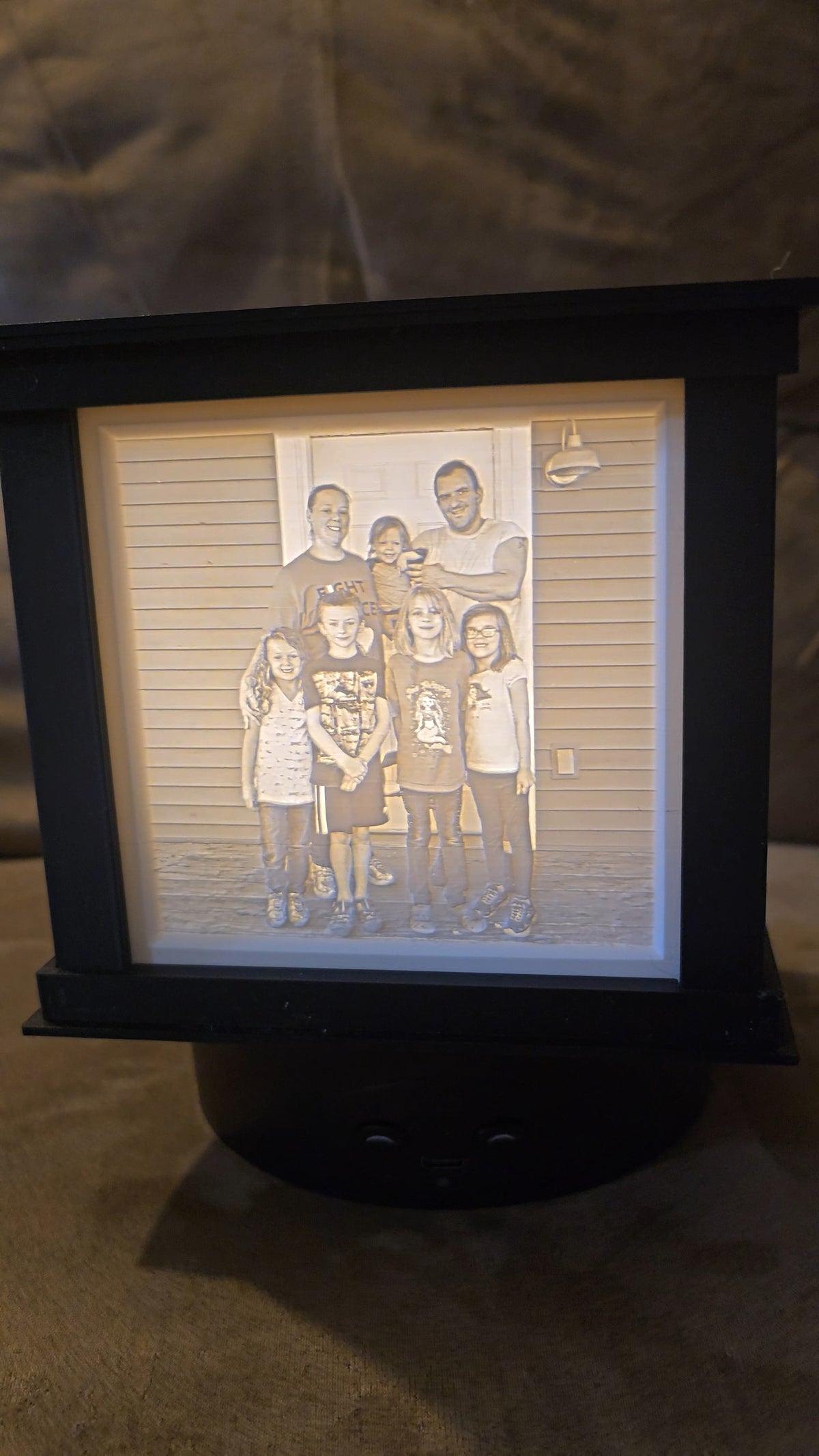 Custom 4-Sided Photo Lithophane Light Box – Personalized 3D Printed Memory Lantern with Custom Lid