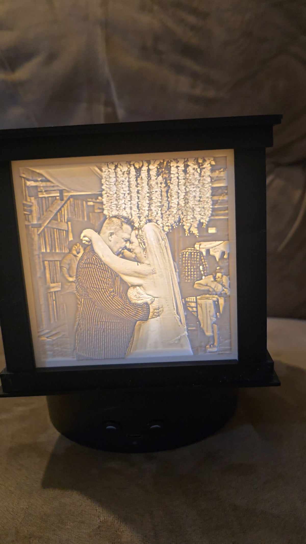 Custom 4-Sided Photo Lithophane Light Box – Personalized 3D Printed Memory Lantern with Custom Lid