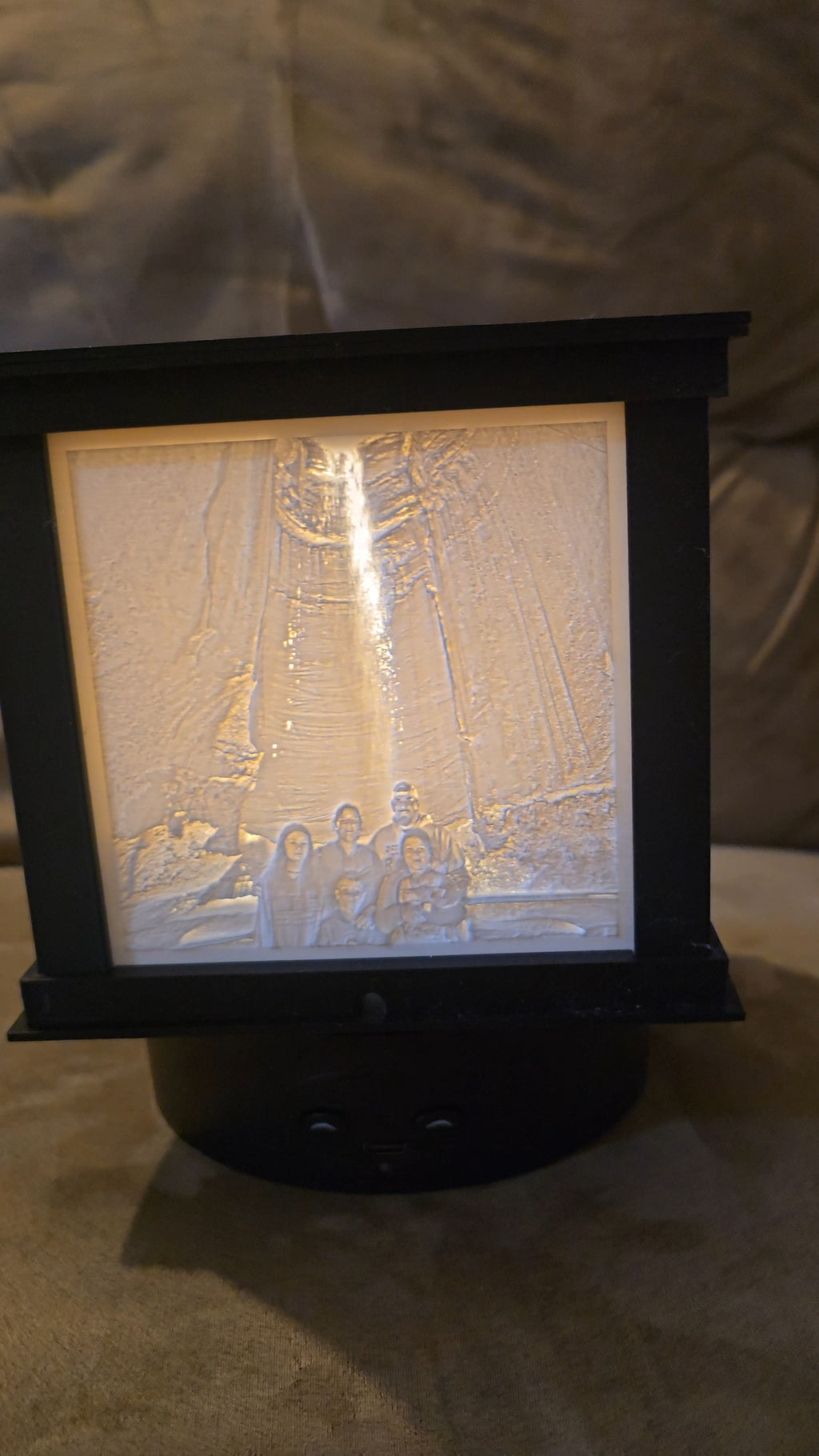 Custom 4-Sided Photo Lithophane Light Box – Personalized 3D Printed Memory Lantern with Custom Lid