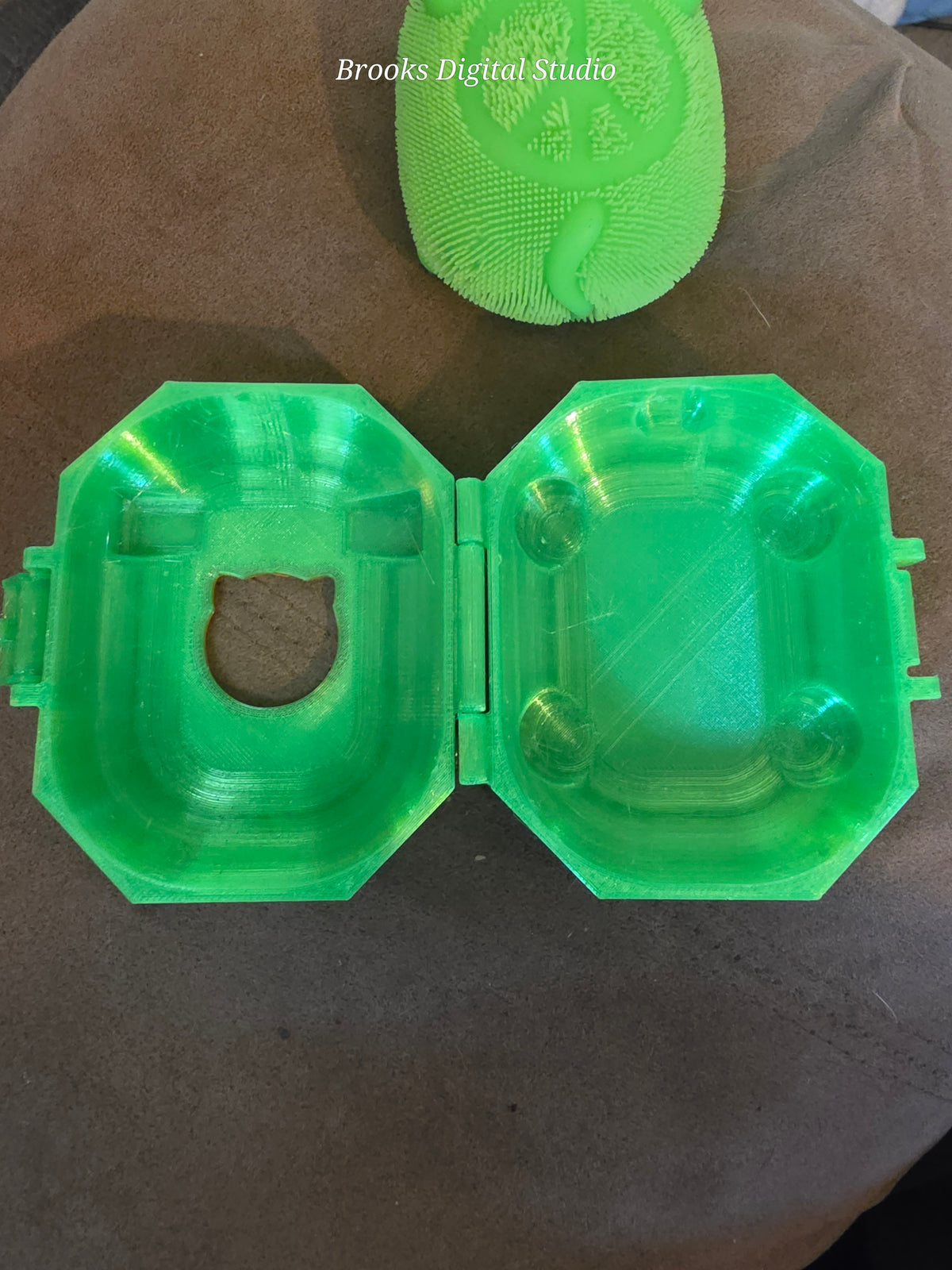 NeeDoh FuzzBall Wildcat Case – Transparent Green PETG | Radioactive Fusion ☣️