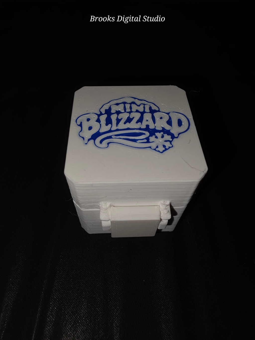 ☣️ Radioactive Fusion Mini Blizzard – Custom 3D Printed NeeDoh Squishy Locking Case | Holographic White & Blue