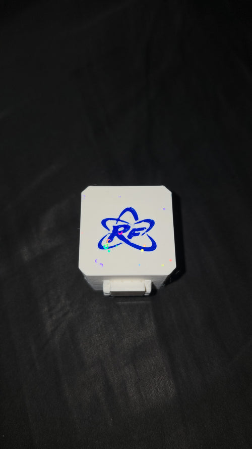 ☣️ Radioactive Fusion Mini Blizzard – Custom 3D Printed NeeDoh Squishy Locking Case | Holographic White & Blue
