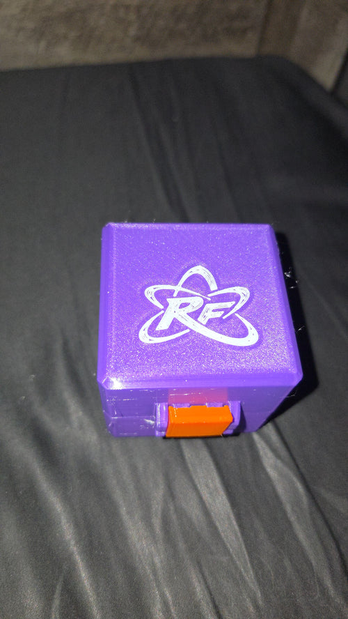 ☣️ Radioactive Fusion NeeDoh Squishy Case – Purple PETG with Orange Latch